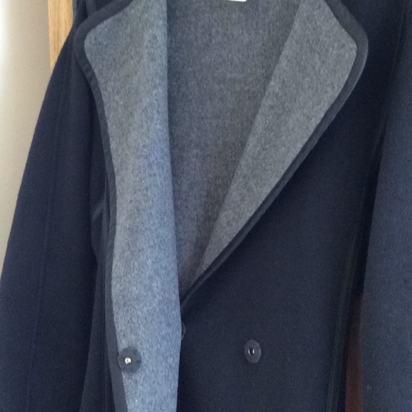 Talbots black wool coat with gray trim, size 4 - Picture 7 of 8